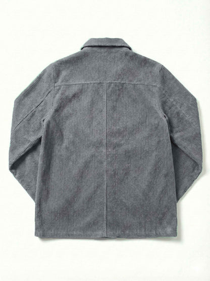 Corduroy Oversized Shacket Light grey