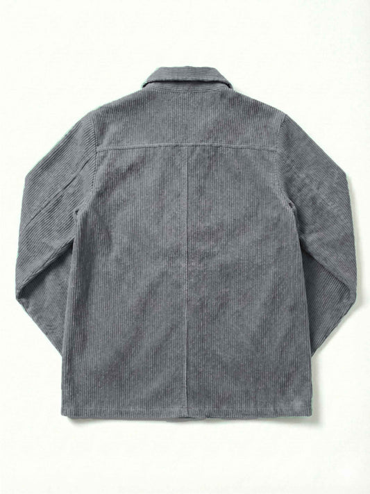 Corduroy Oversized Shacket Light grey