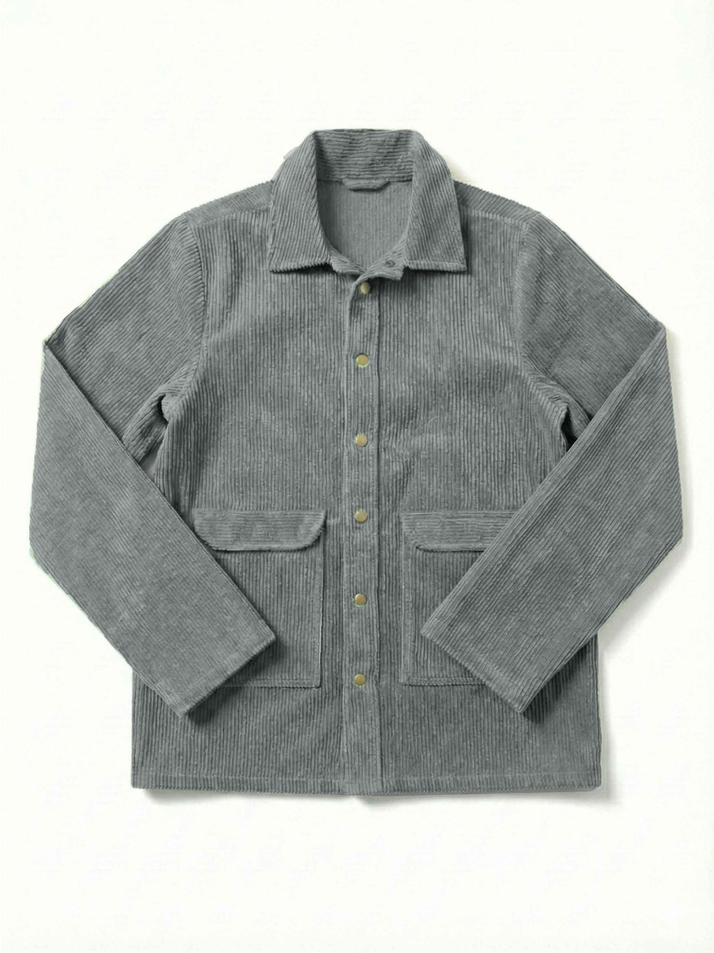 Corduroy Oversized Shacket Light grey