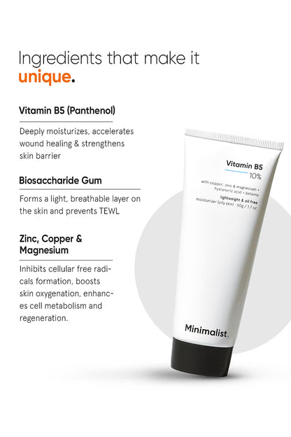 Minimalist 10% Vitamin B5 Oil Free Face Moisturizer 50 GRAM