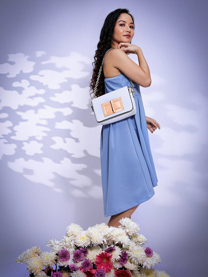 Hinge Flap Sling Bag - White