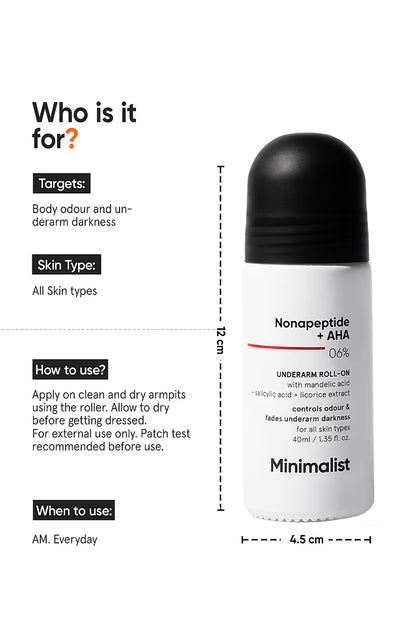 Minimalist 6% Nonapeptide+ AHA BHA Underarm Roll-On 40 MILLI_LITRE