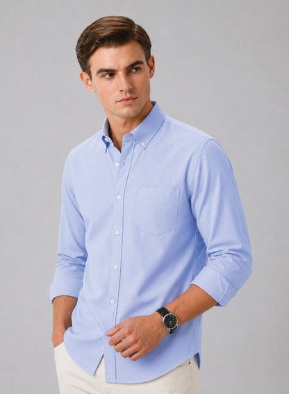 ADRO Premium Oxford Cotton Casual Shirt – Ice-Blue
