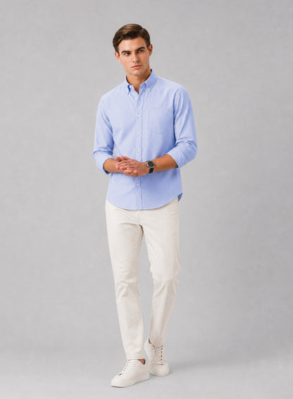 ADRO Premium Oxford Cotton Casual Shirt – Ice-Blue