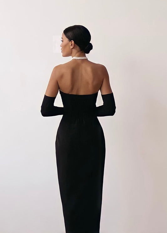 Long Classic Dress & Gloves Set