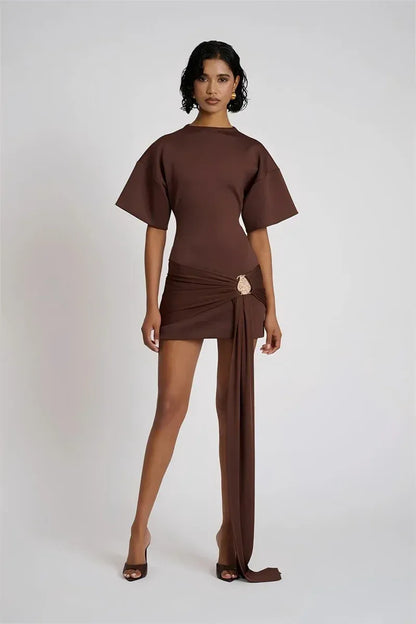 Luxe Draped Mini Dress