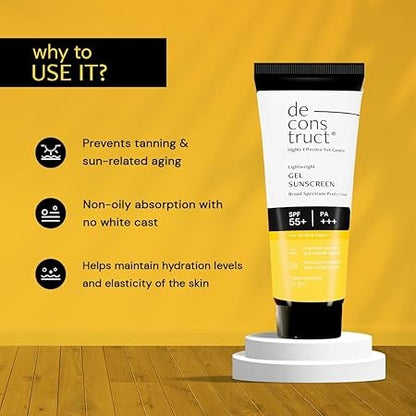 Deconstruct Lightweight SPF 55+ Gel Sunscreen 50 GRAM