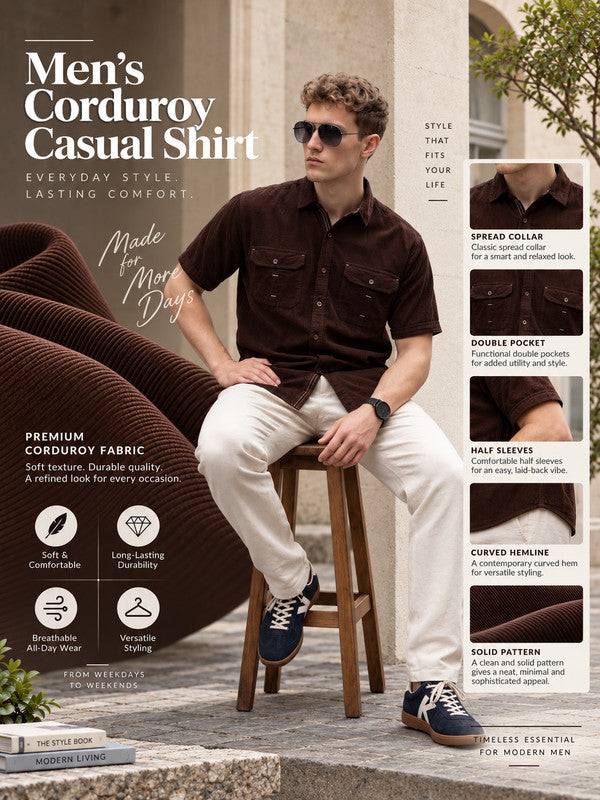 Kuons Avenue Men’s Acorn Corduroy Casual Shirt