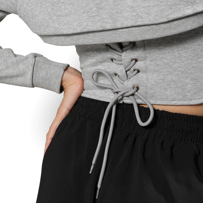 Light Grey Corset Top With Ultra Cropped Hoodie