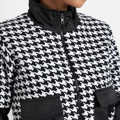 Black & White Contrast Houndstooth Jacket