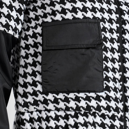 Black & White Contrast Houndstooth Jacket