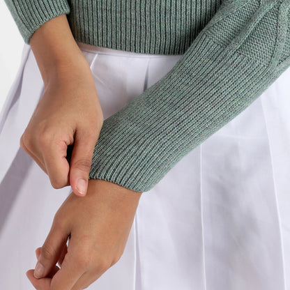 Sage Green Geometric Knit Sweater