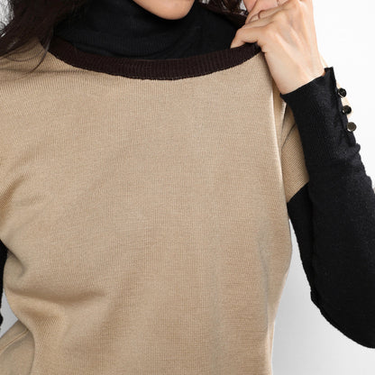 Beige Sweater Shift Dress