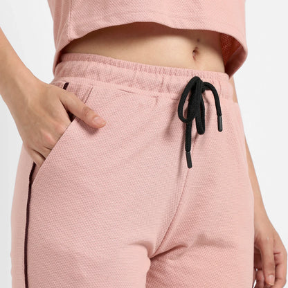 Peach Hooded Co-Ord Set With Contrast Piping