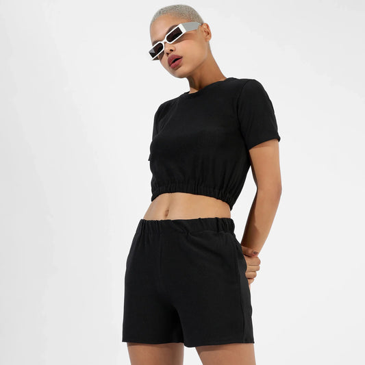 SOLID BLACK CO-ORDS SET
