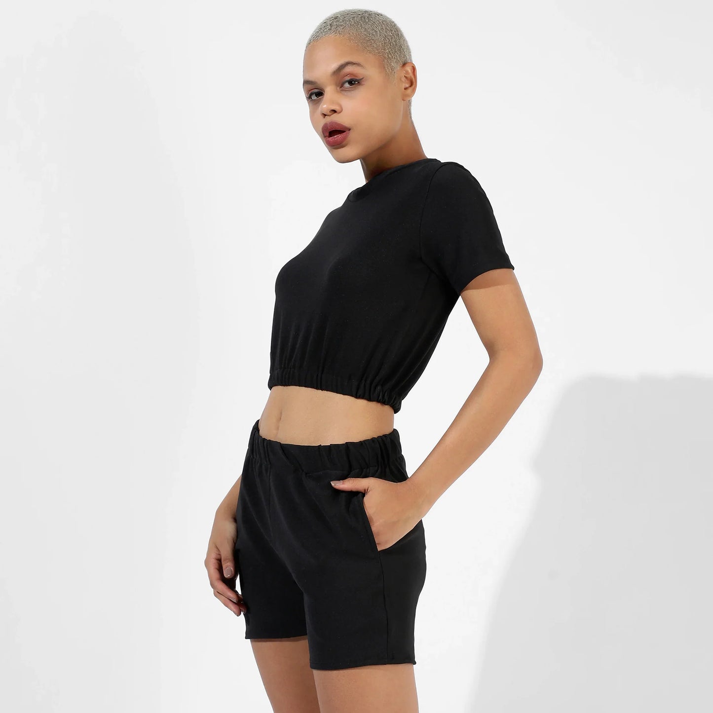 SOLID BLACK CO-ORDS SET