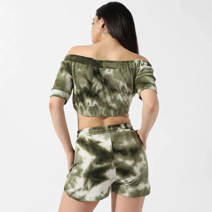 Olive Green Tie-Dye Co-Ord Set