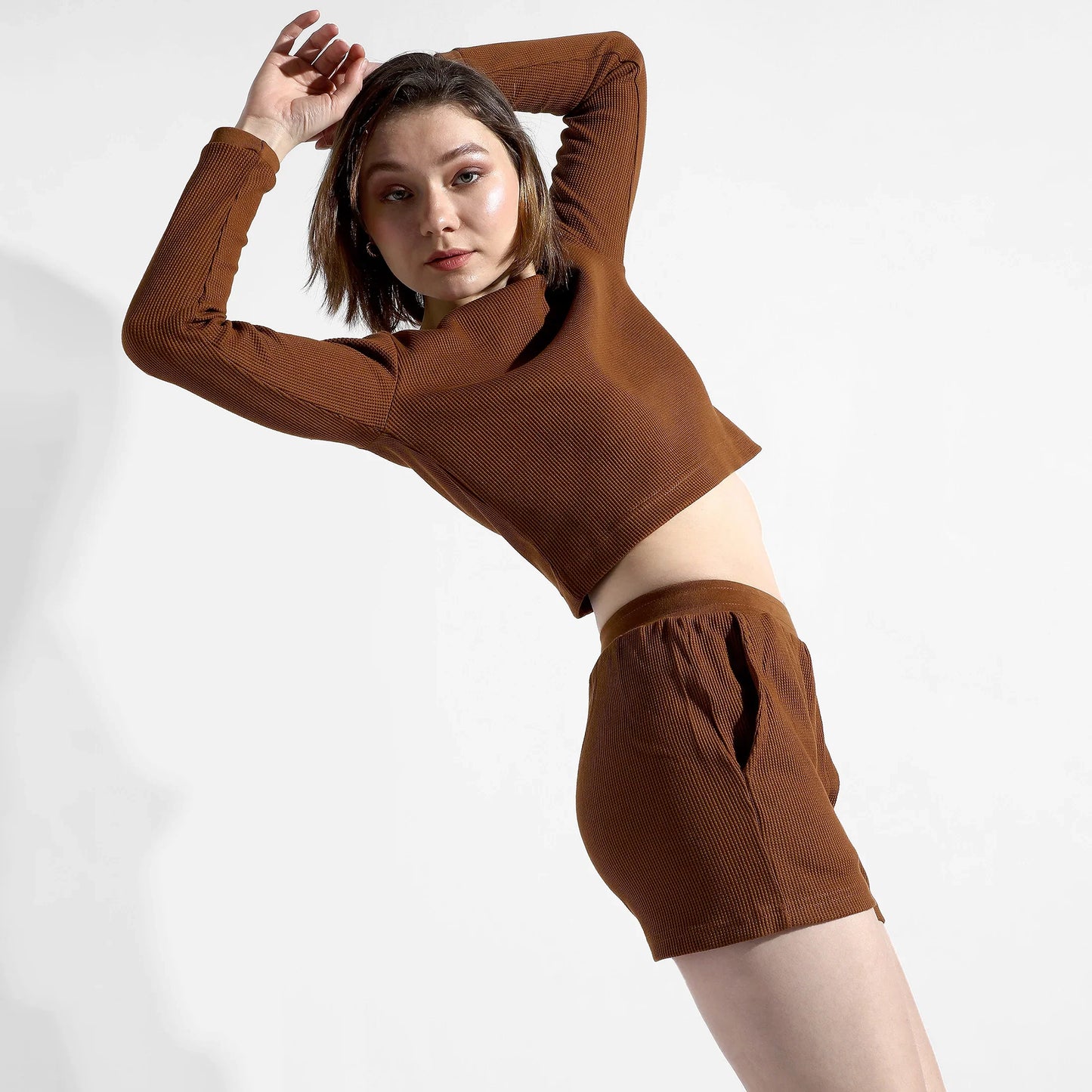 SOLID BROWN CO-ORDS SET
