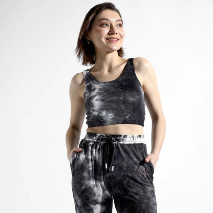CHARCOAL GREY TIE-DYE CO-ORDS SET