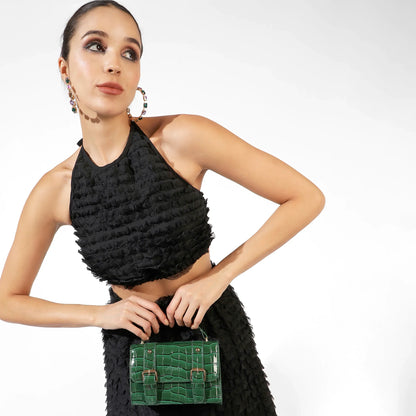 Black Ruffle Co-Ord Set