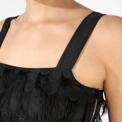 Black Co-Ord Set With Fringing