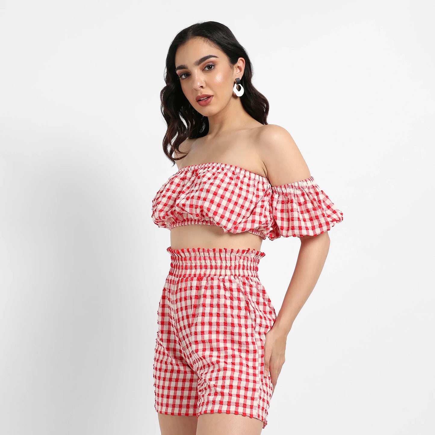 Women's Red Gingham Co-Ord Set