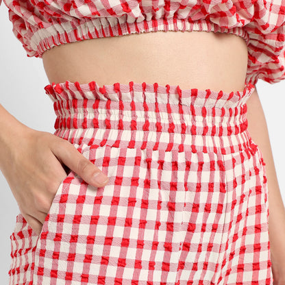 Women's Red Gingham Co-Ord Set