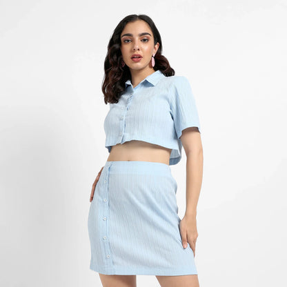 Solid Light Blue Co-Ord Set