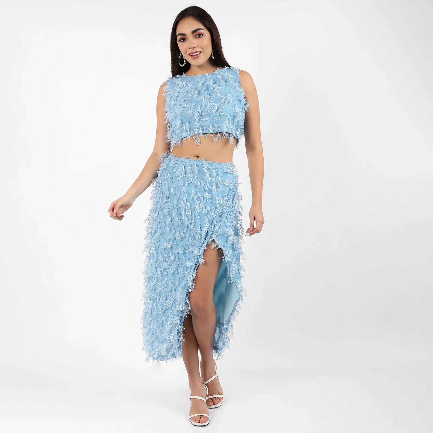 Light Blue All-Around Tassel Co-Ord Set