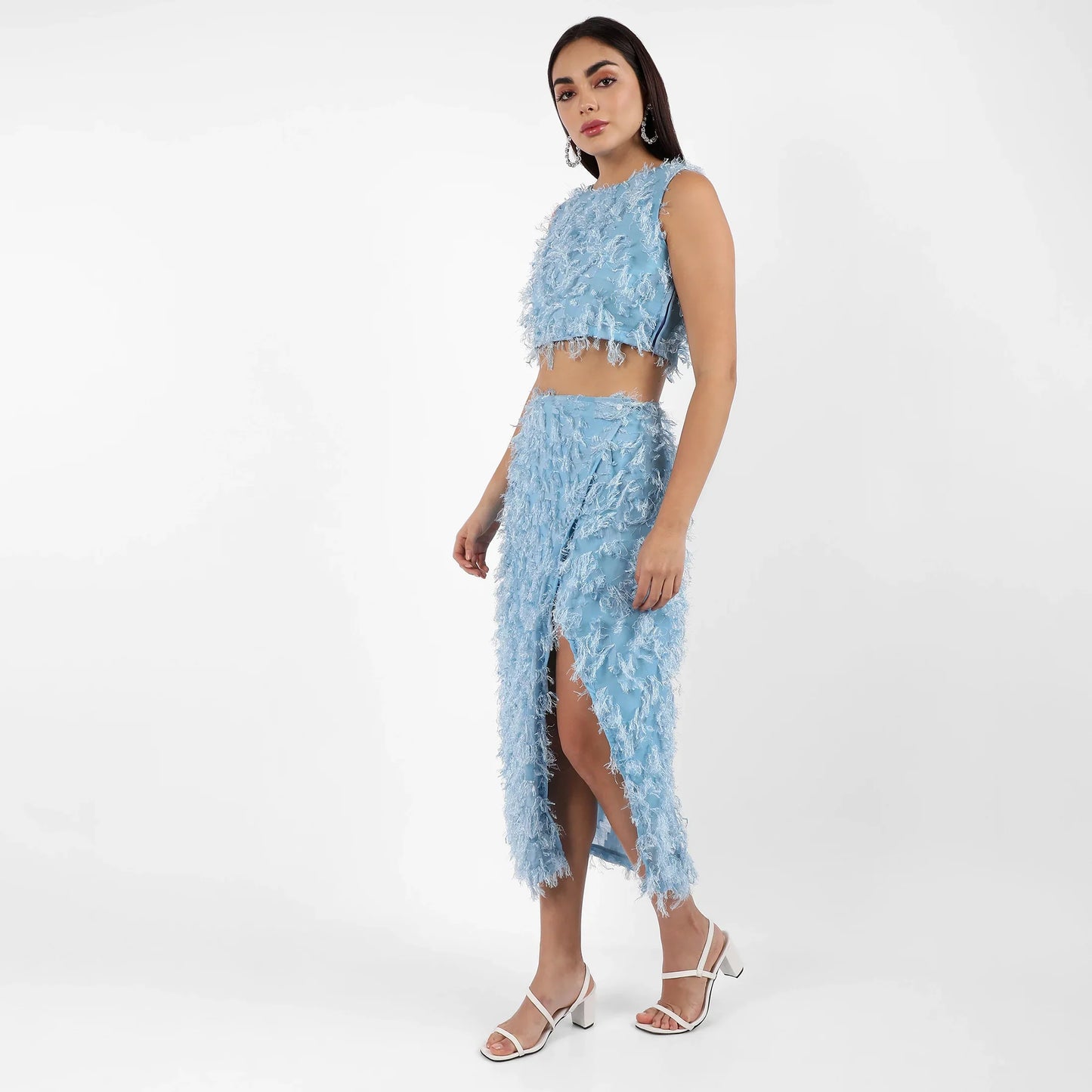Light Blue All-Around Tassel Co-Ord Set