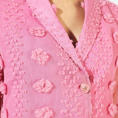 Pink Single-Breasted Blazer Dress