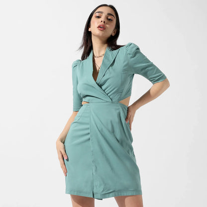 Sage Green Cut-Out Dress