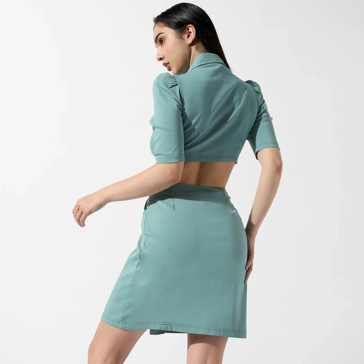 Sage Green Cut-Out Dress