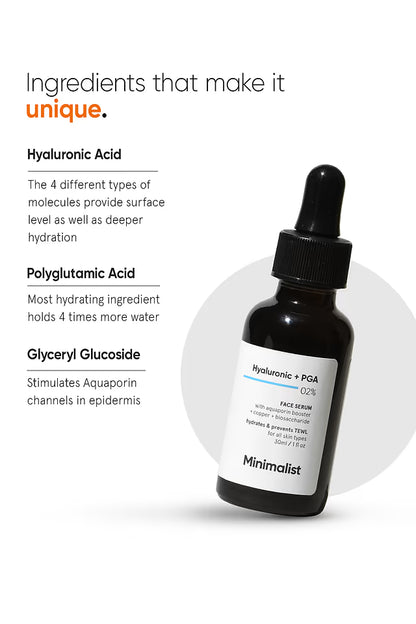 Minimalist Hyaluronic Acid+PGA 2% Face Serum 30 MILLI_LITRE