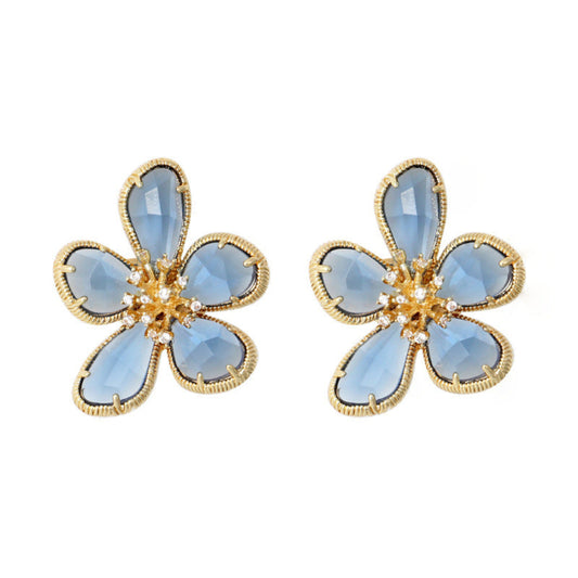 Bloomy Blue Pin Earrings JLT11467 Just Lil Things
