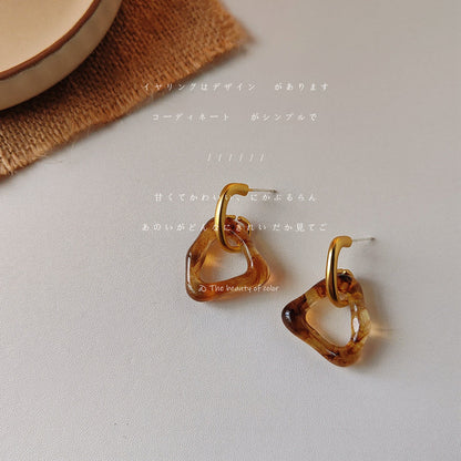 Brown Geometric Pin Earrings JLT11527 Just Lil Things
