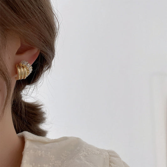 Glossy Polish Crystal Stacked Hoop Earrings jlt11683 Just Lil Things