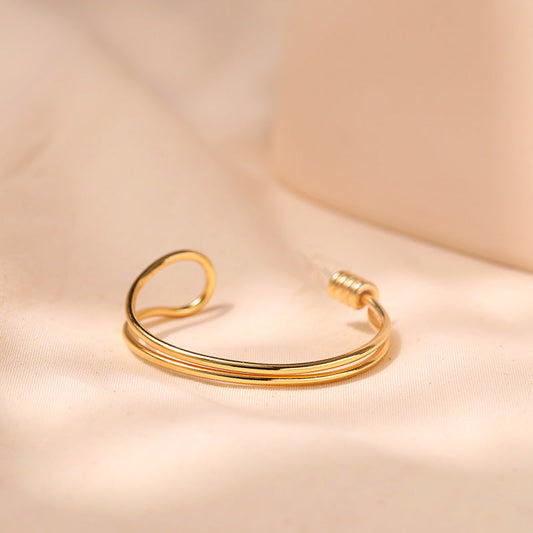 Artificial Double-Wire Open Cuff Sleek Loop Design Bracelets jltb0304