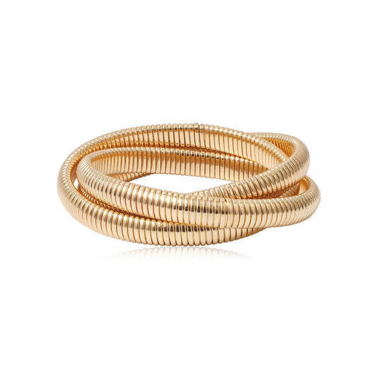 Just Lil Things Artificial Golden Coil Wrap – Flexible Stack Design Bracelets jltb0325 Just Lil Things