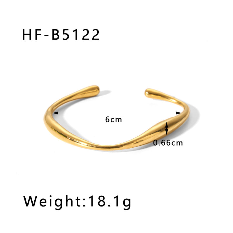 Fluid Form Open Cuff Gold-Tone Bracelet JLTB0634 Just Lil Things