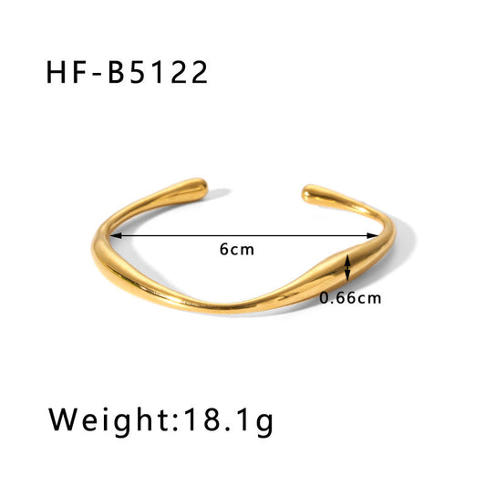 Fluid Form Open Cuff Gold-Tone Bracelet JLTB0634 Just Lil Things