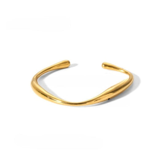 Fluid Form Open Cuff Gold-Tone Bracelet JLTB0634 Just Lil Things