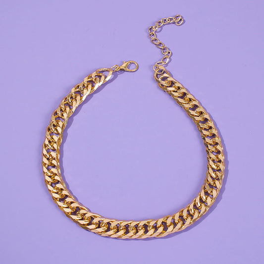 Exaggerated-style-metal-twist-buckle-thick-collarbone-chain-jltn0449 Just Lil Things