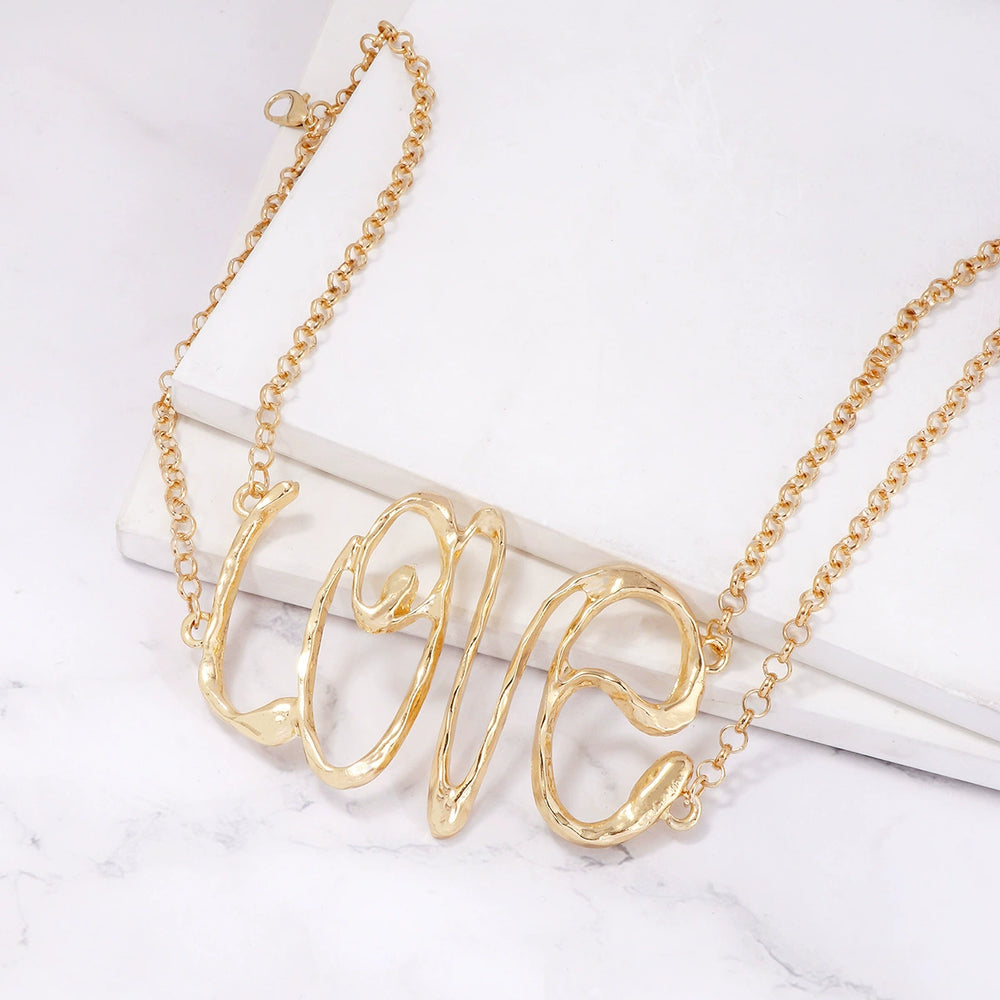 LOVE Statement Necklace JLTN0697 Just Lil Things