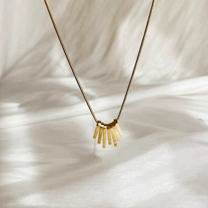 Vertical cascading pendant chain Necklace- JLTN0707 Just Lil Things