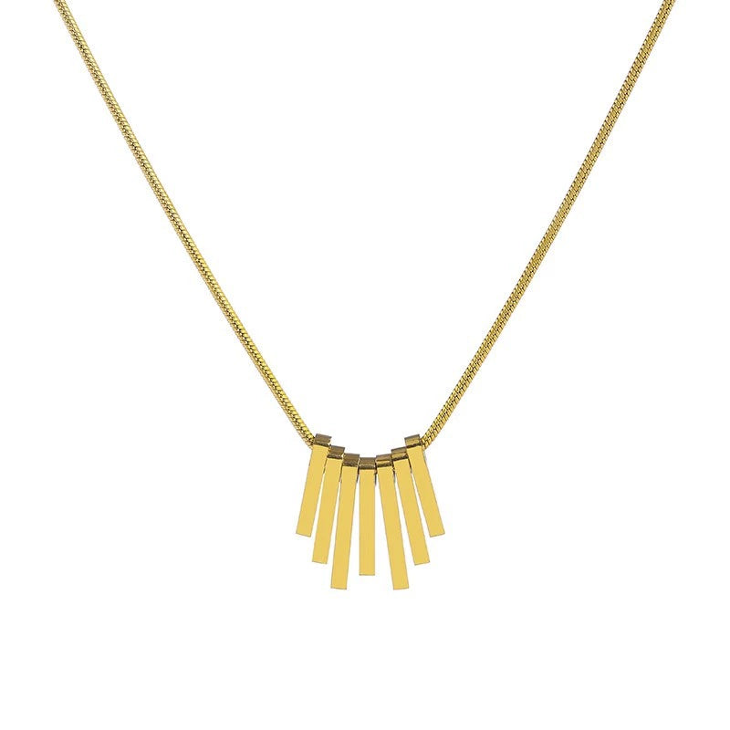 Vertical cascading pendant chain Necklace- JLTN0707 Just Lil Things