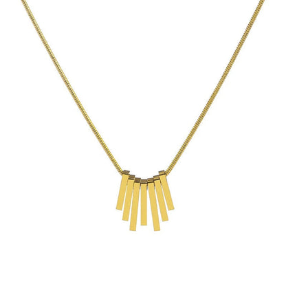 Vertical cascading pendant chain Necklace- JLTN0707 Just Lil Things