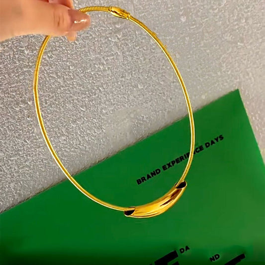 Golden Arc Choker Necklace JLTN0843 Just Lil Things