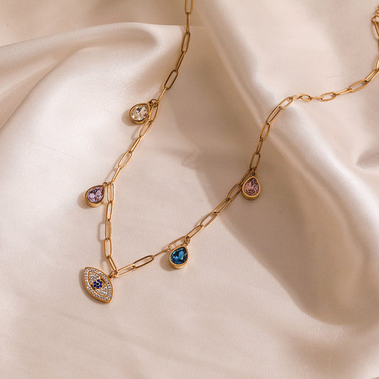Evil Eye Charm Necklace JLTN0947 Just Lil Things