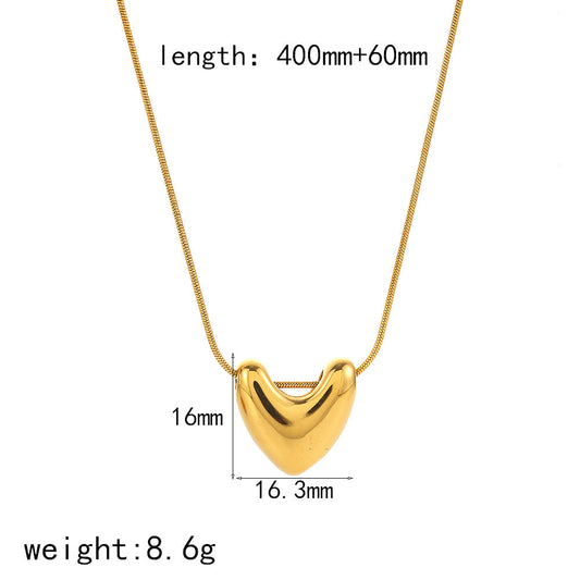 Heart Pendant Sleek Chain Necklace JLTN1186 Just Lil Things